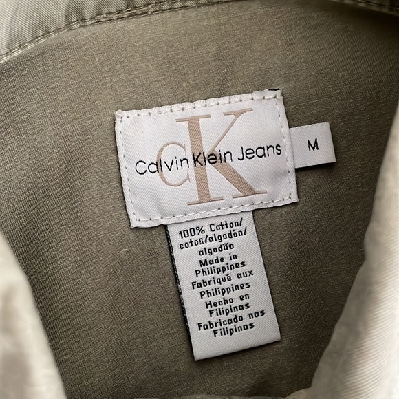 Vintage 90s Calvin Klein Jeans Cotton Shacket Shirt Jacket - Picture 11 of 17